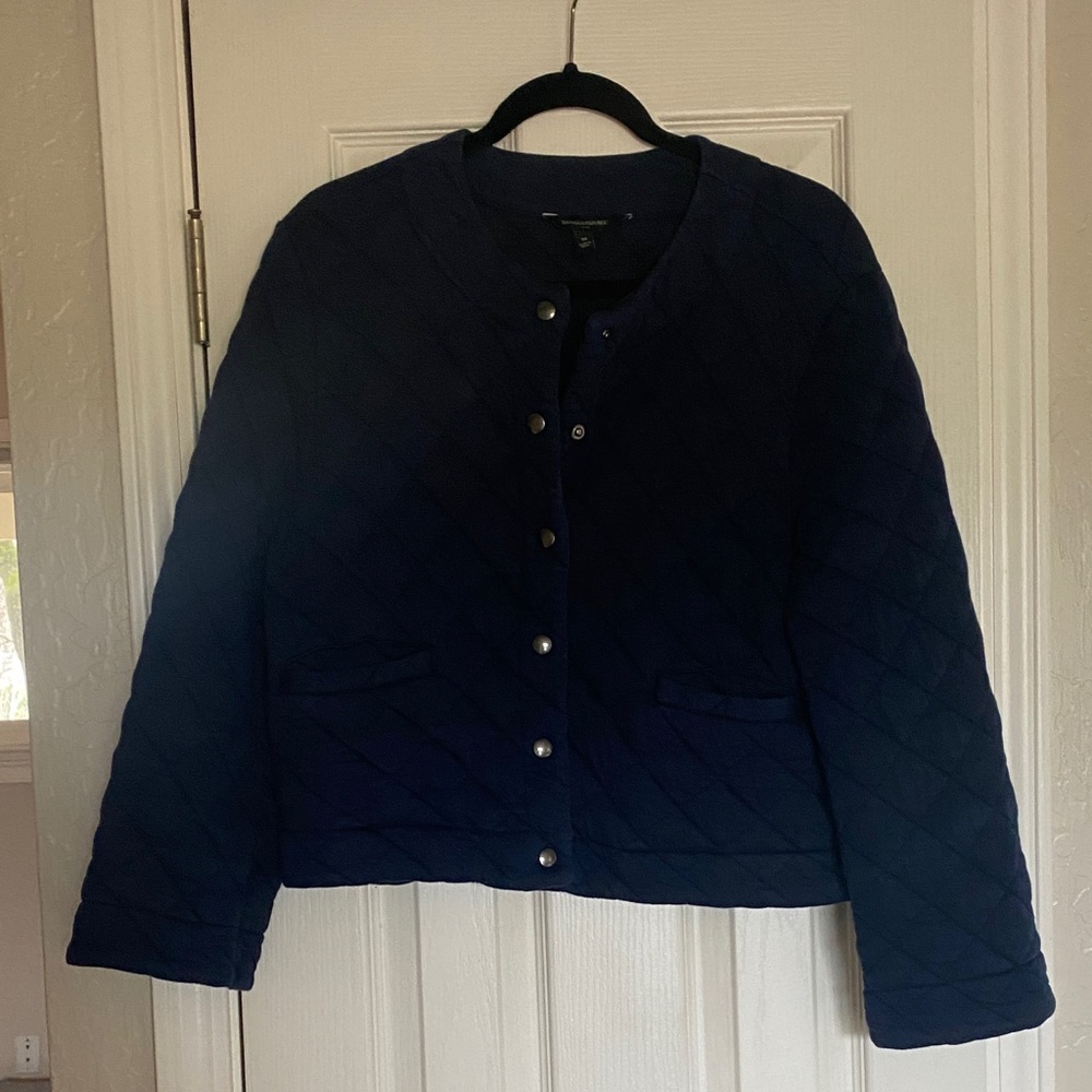 Banana Republic Navy Quilted crop Jacket